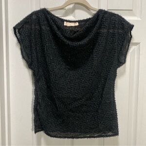 Vintage Randy With Love California Black Sparkle Glitter Top Women’s Size M
